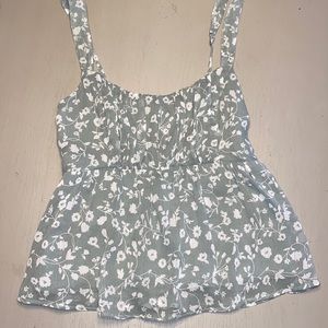 🌿🤍Abercrombie & Fitch Babydoll Ruched Chiffon Cami